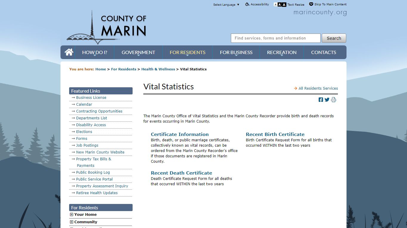 Vital Statistics - County of Marin