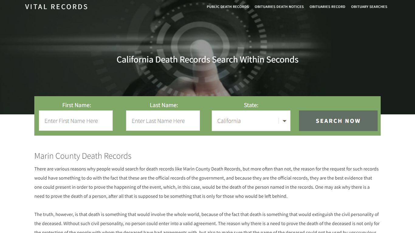 Marin County Death Records |Enter Name and Search|14 Days Free